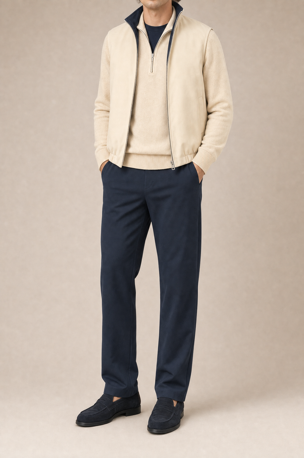 Milano Reverso Autumn Set Blu & Crema Quarter Zip reversed