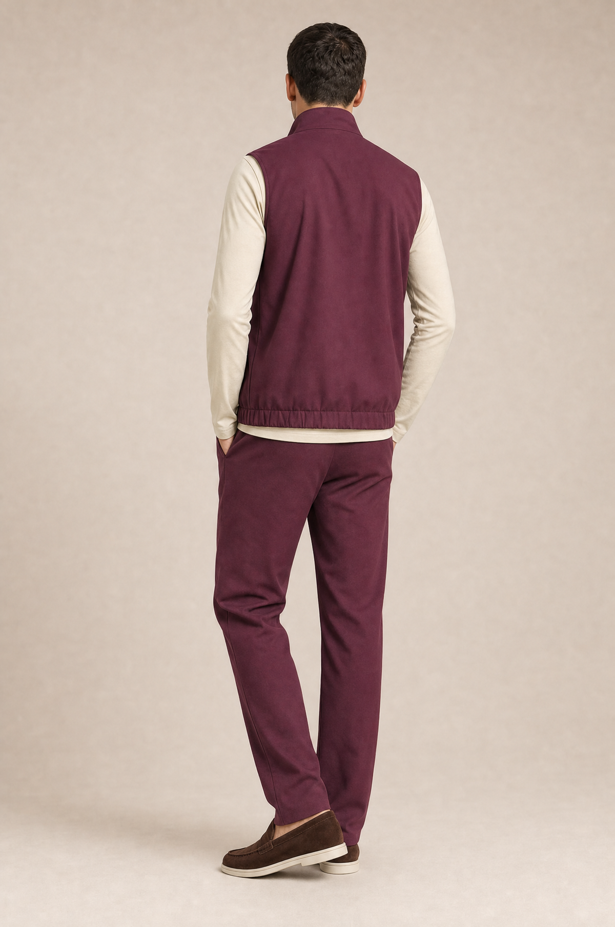 Milano Reverso Autumn Set Bordeaux & Crema Long Sleeve back