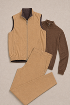 Milano Reverso Autumn Set Cammello & Marrone Quarter Zip flatlay