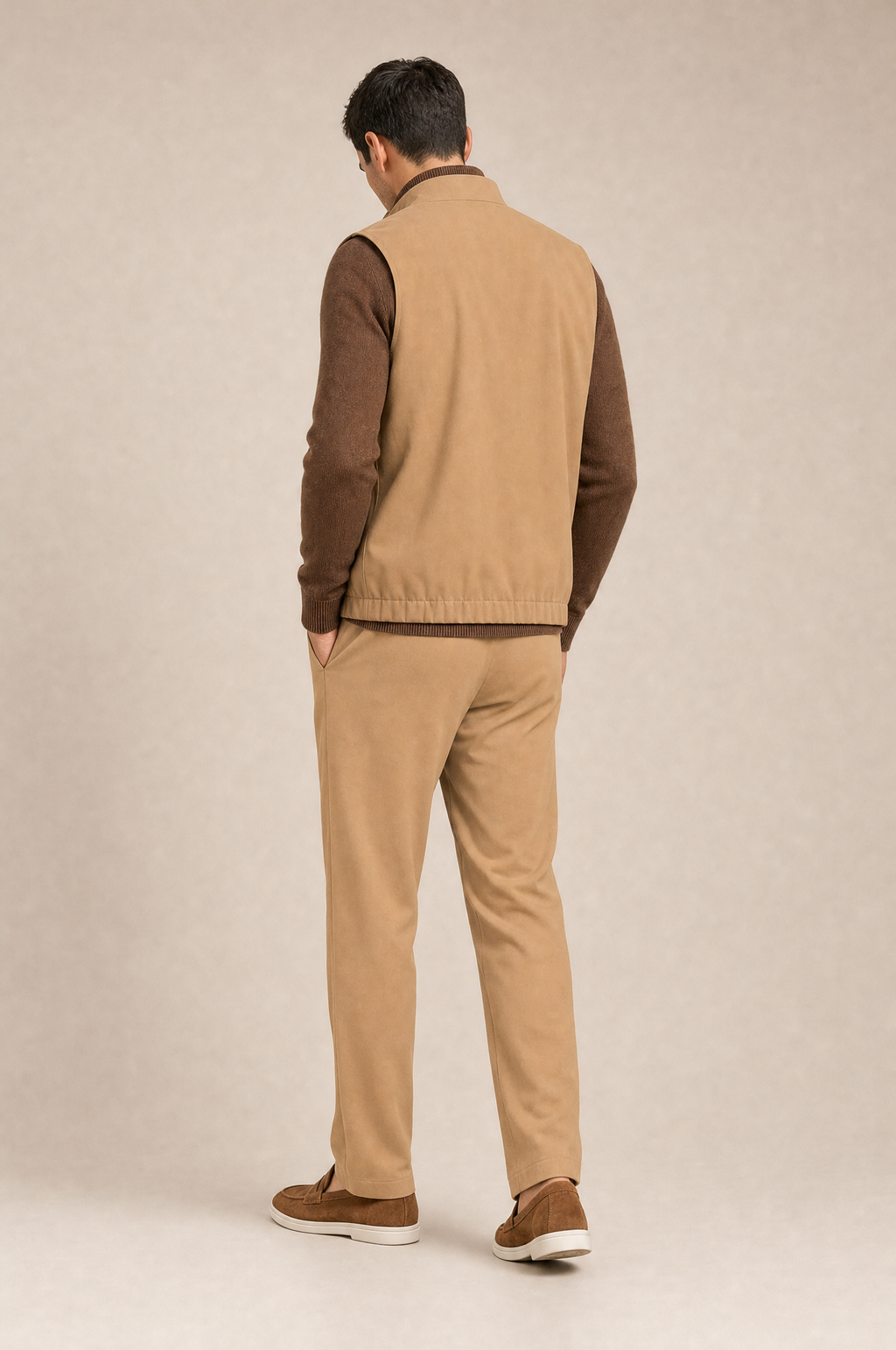 Milano Reverso Autumn Set Cammello & Marrone Quarter Zip back