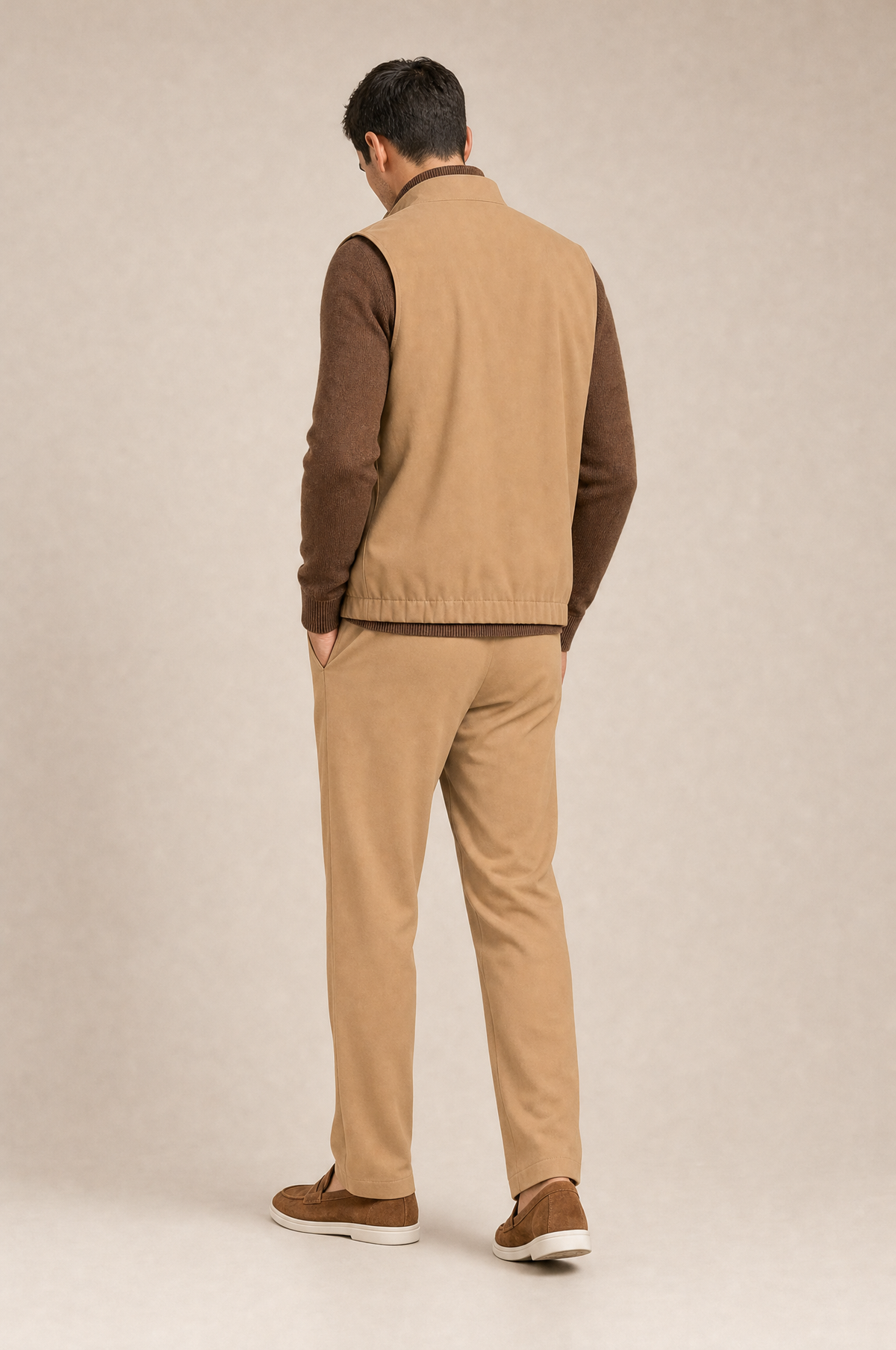 Milano Reverso Autumn Set Cammello & Marrone Quarter Zip back