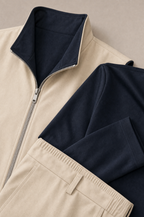 Milano Reverso Autumn Set Crema & Blu Long Sleeve macro