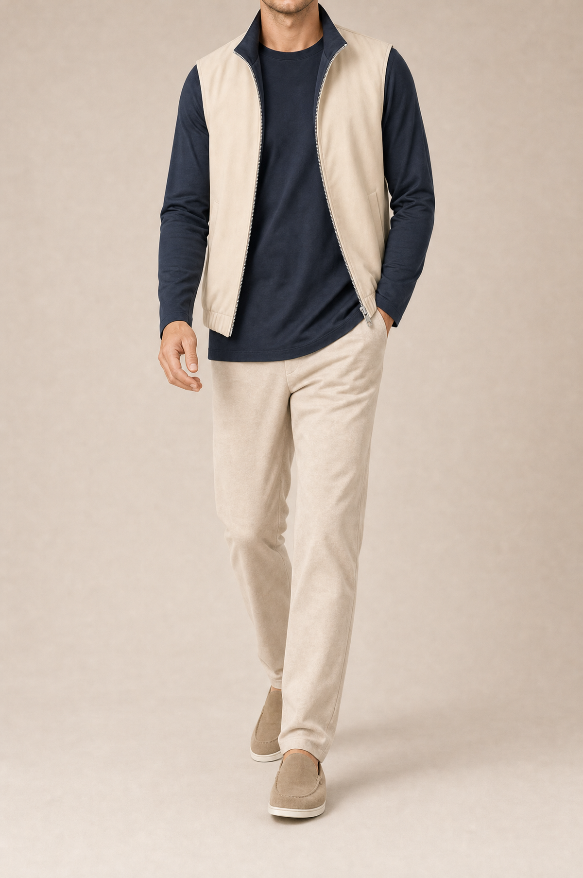 Milano Reverso Autumn Set Crema & Blu Long Sleeve front