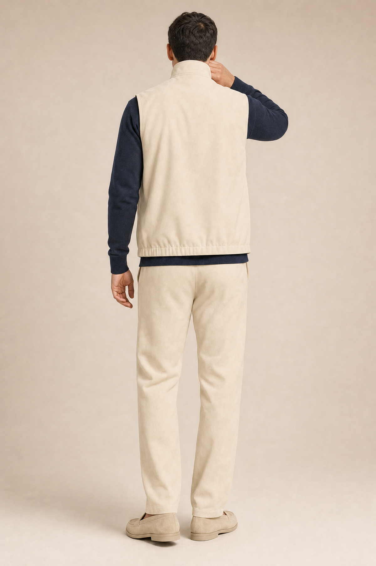 Milano Reverso Autumn Set Crema & Blu Quarter Zip back