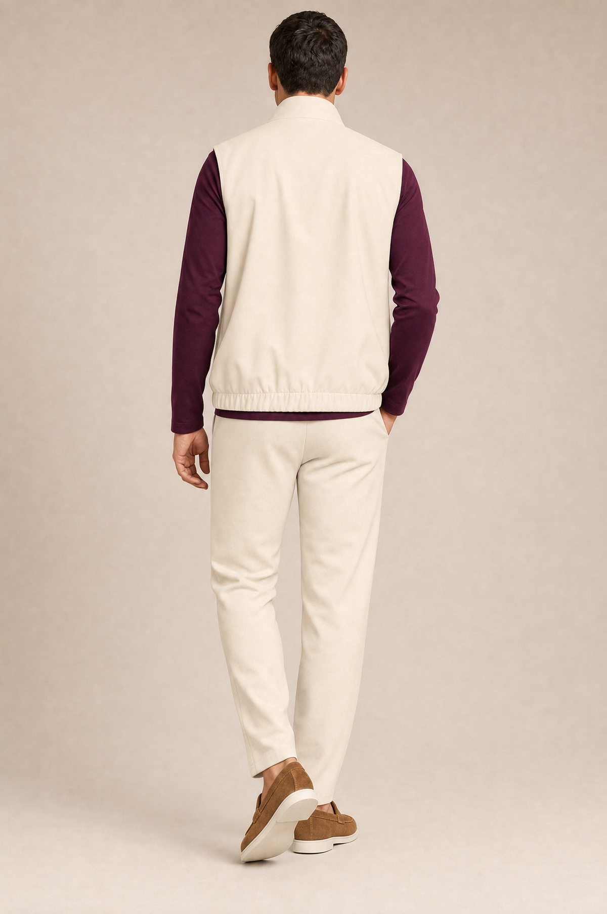 Milano Reverso Autumn Set Crema & Bordeaux Long Sleeve back