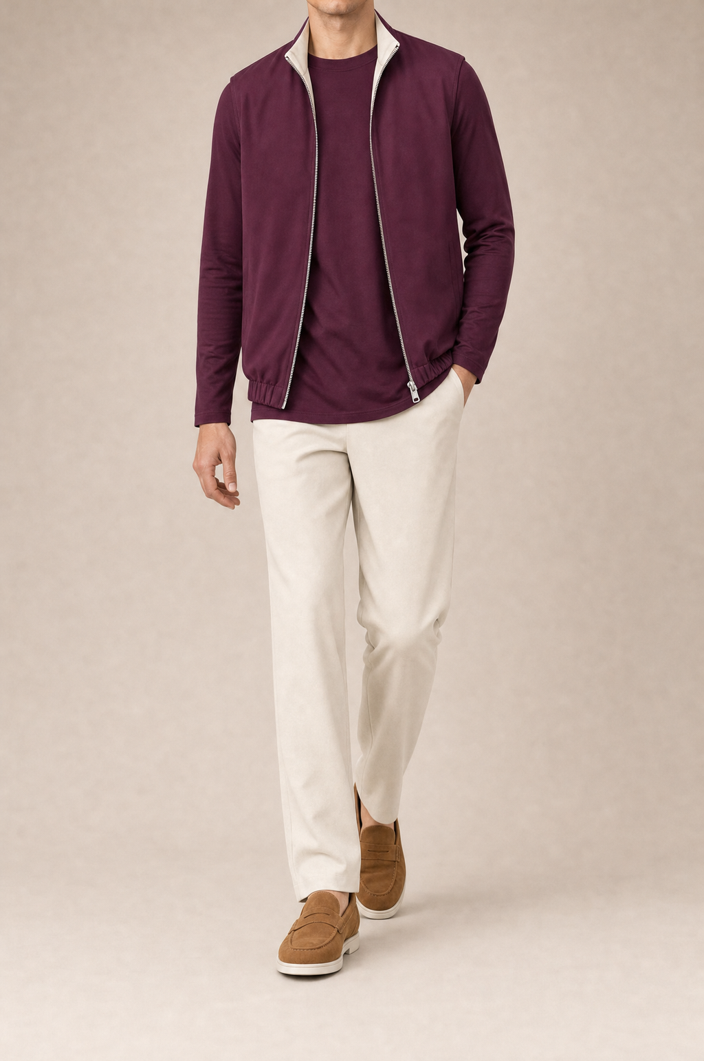Milano Reverso Autumn Set Crema & Bordeaux Long Sleeve reversed
