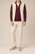 Milano Reverso Autumn Set Crema & Bordeaux Quarter Zip front