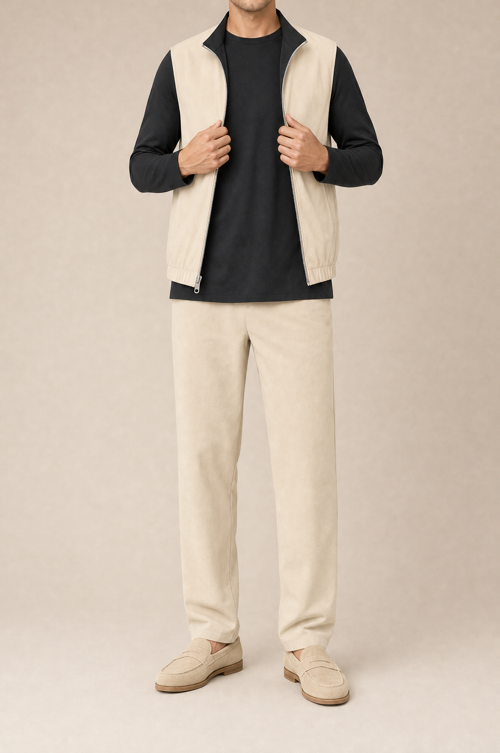 Milano Reverso Autumn Set Crema & Nero Long Sleeve front