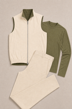 Milano Reverso Autumn Set Crema & Oliva Long Sleeve flatlay