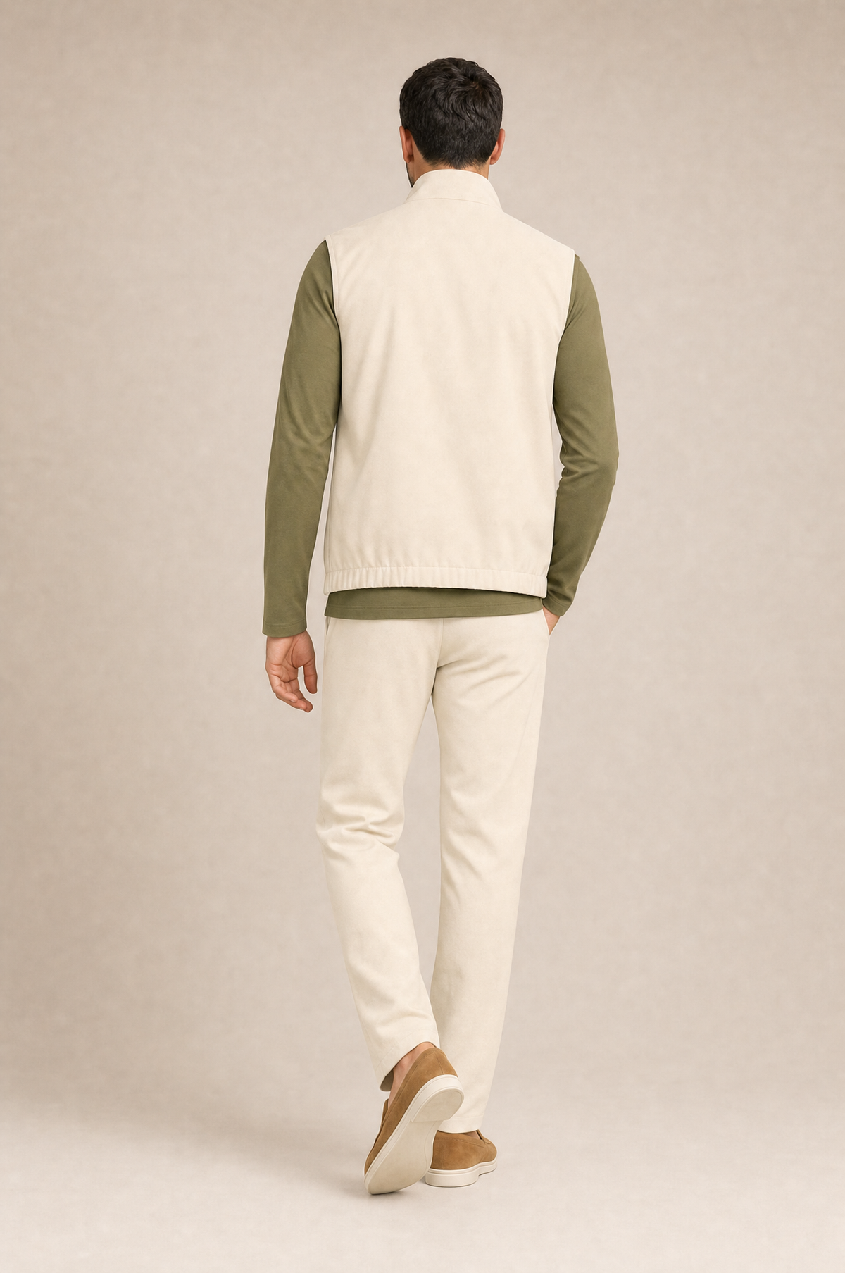 Milano Reverso Autumn Set Crema & Oliva Long Sleeve back