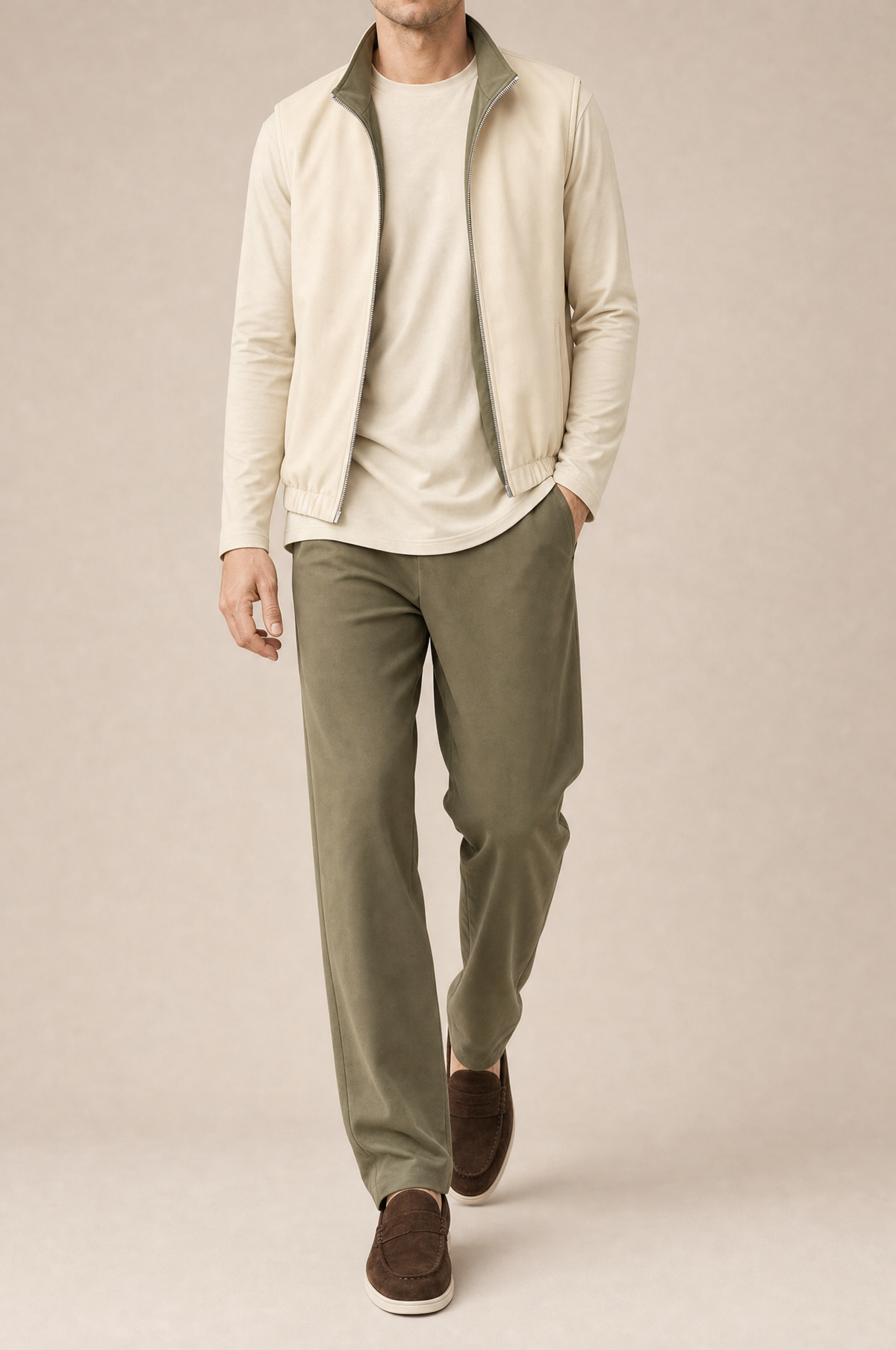 Milano Reverso Autumn Set Oliva & Crema Long Sleeve reversed
