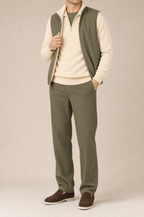 Milano Reverso Autumn Set Oliva & Crema Quarter Zip front