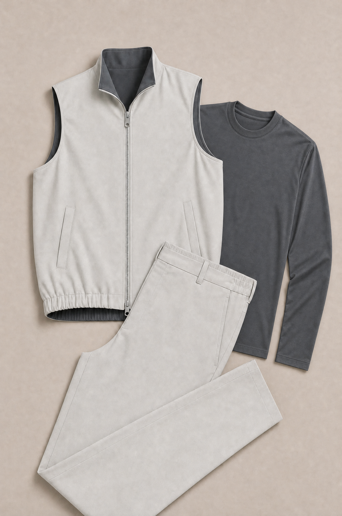 Milano Reverso Autumn Set Pietra & Antracite Long Sleeve flatlay