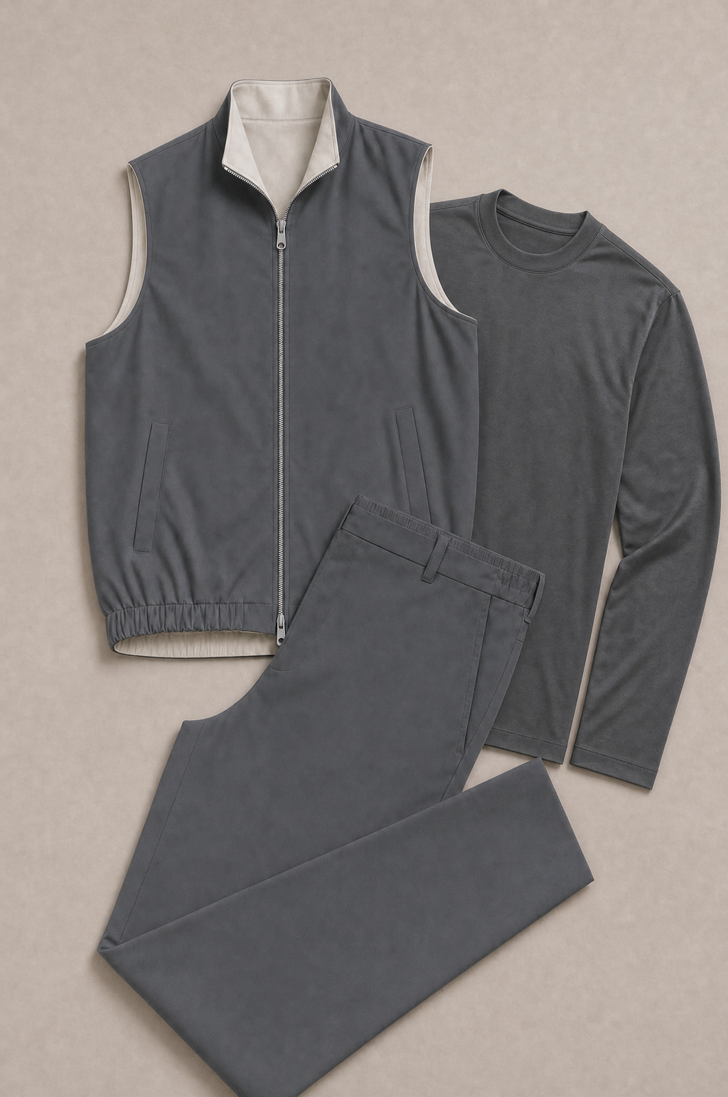 Milano Reverso Autumn Set Total Antracite Long Sleeve flatlay