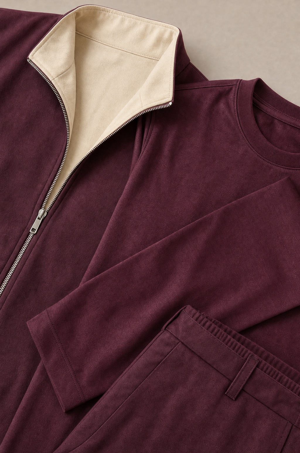 Milano Reverso Autumn Set Total Bordeaux Long Sleeve macro