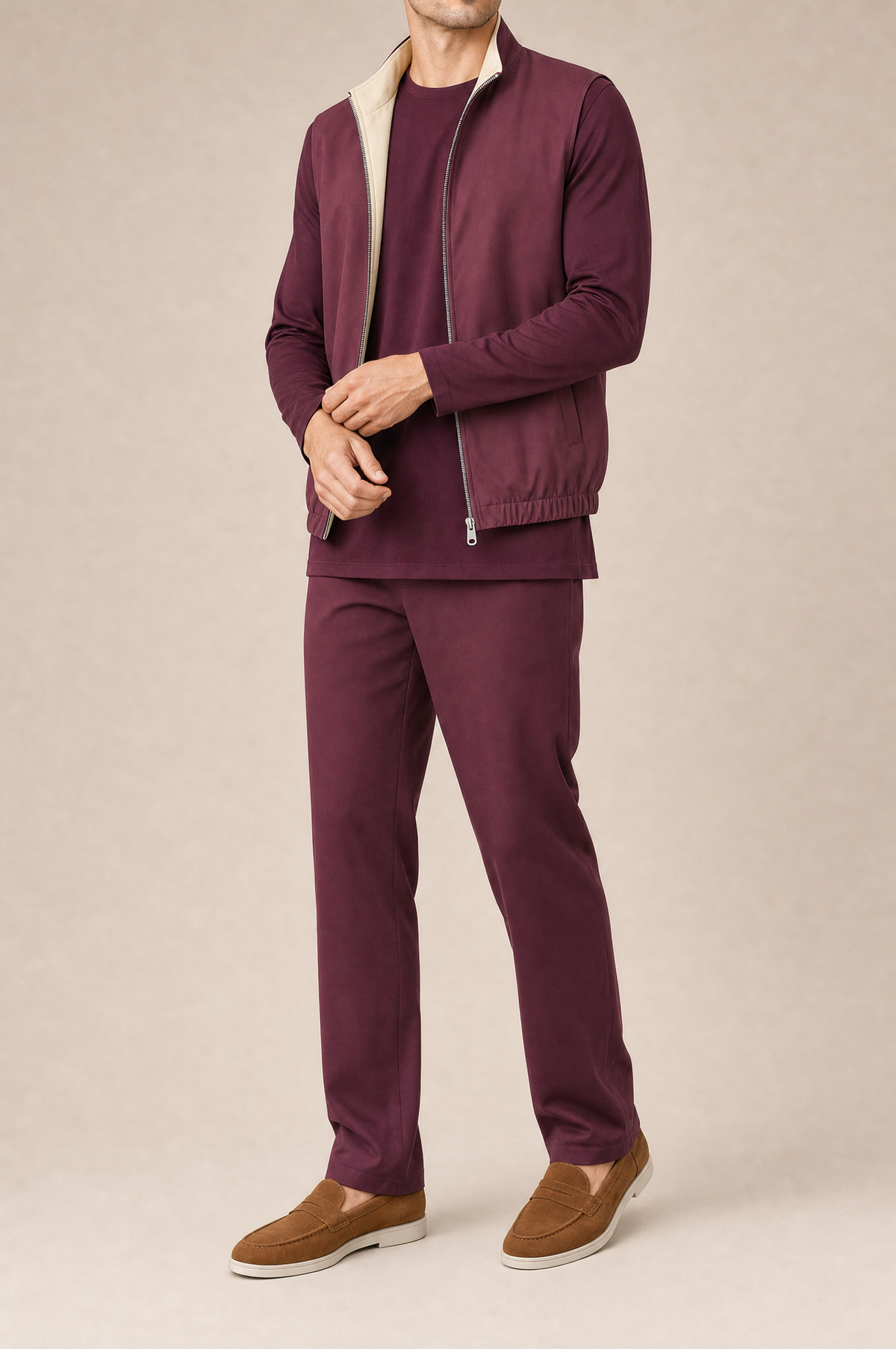 MILANO REVERSO AUTUMN SET – TOTAL BORDEAUX · LONG SLEEVE