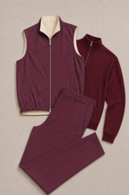 Milano Reverso Autumn Set Total Bordeaux Quarter Zip flatlay