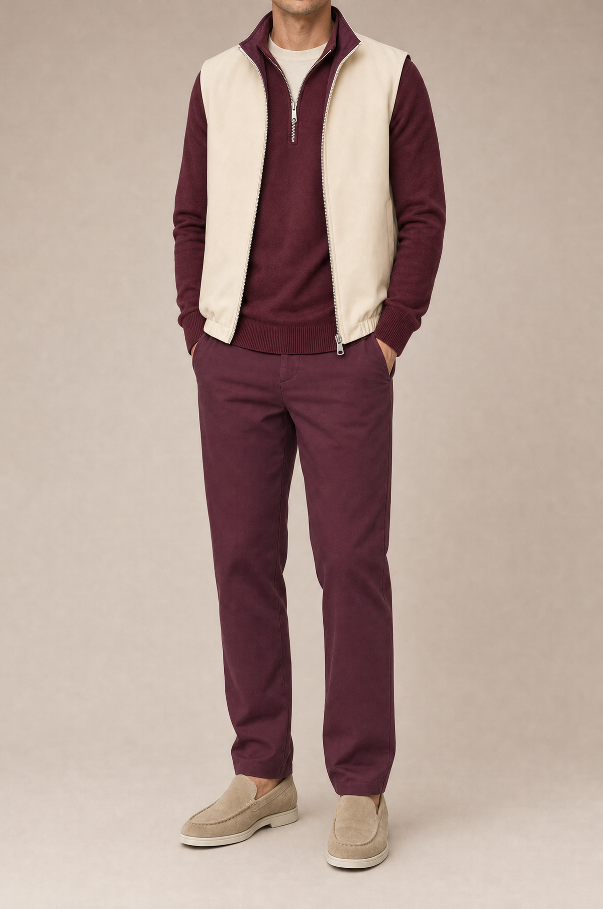 MILANO REVERSO AUTUMN SET – TOTAL BORDEAUX · QUARTER ZIP