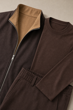Milano Reverso Autumn Set Total Marrone Long Sleeve macro