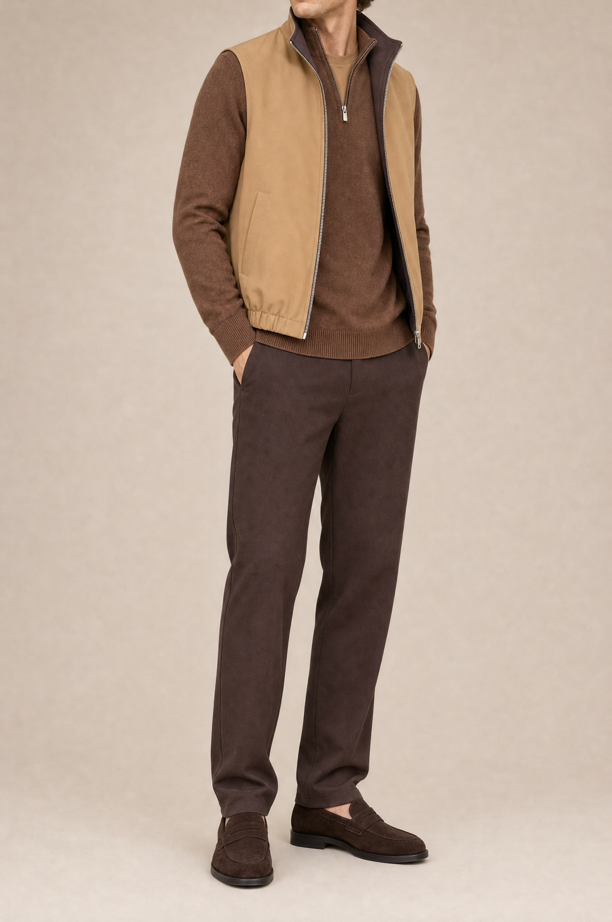 Milano Reverso Autumn Set Total Marrone Quarter Zip reversed