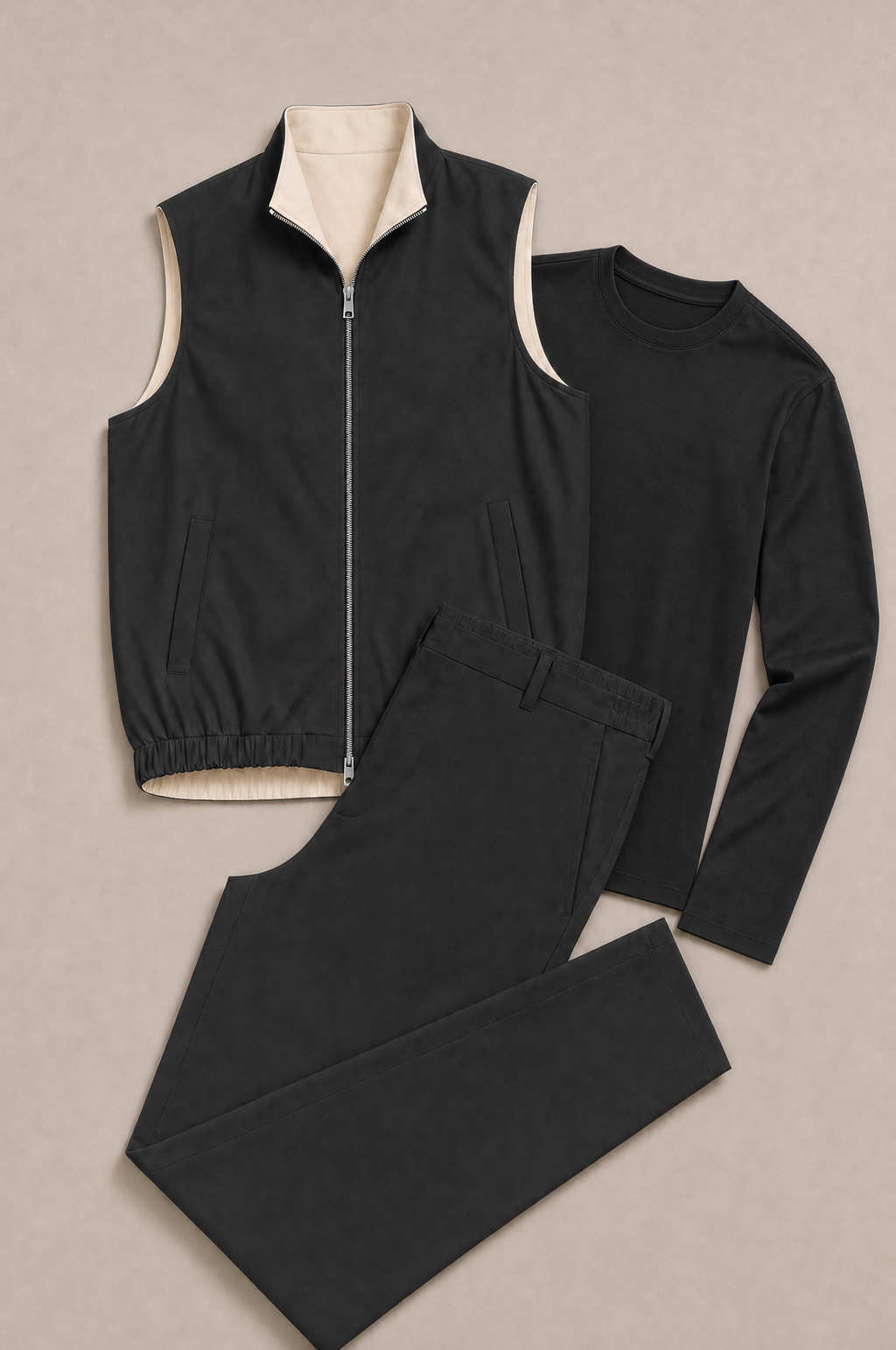 Milano Reverso Autumn Set Total Nero Long Sleeve flatlay
