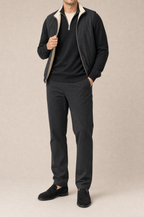 Milano Reverso Autumn Set Total Nero Quarter Zip front