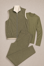 Milano Reverso Autumn Set Total Oliva Long Sleeve flatlay