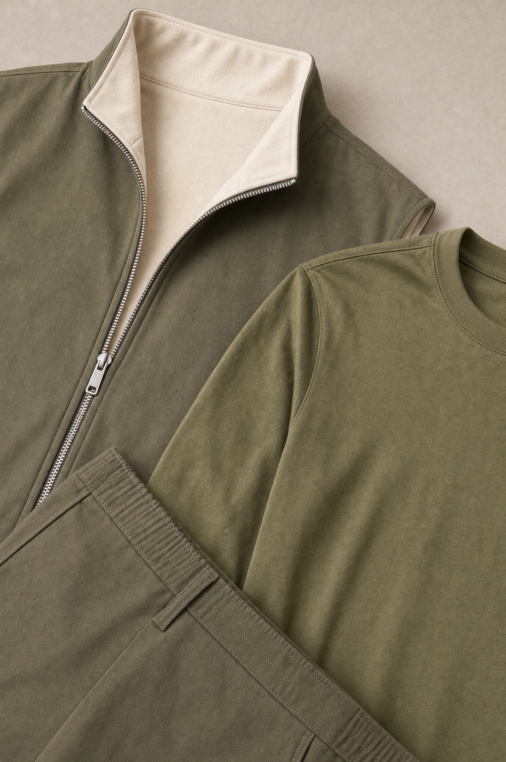 Milano Reverso Autumn Set Total Oliva Long Sleeve macro