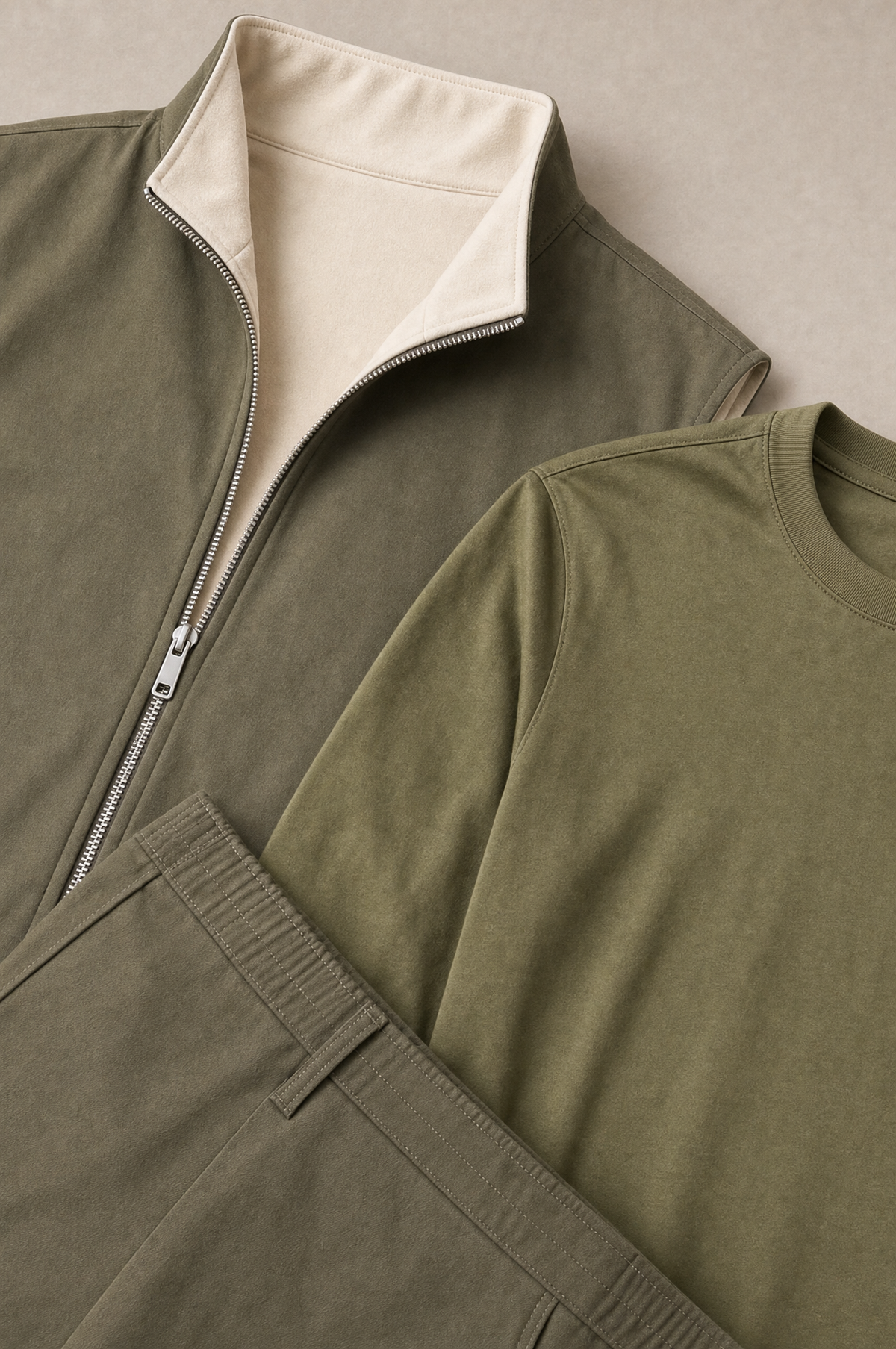 Milano Reverso Autumn Set Total Oliva Long Sleeve macro