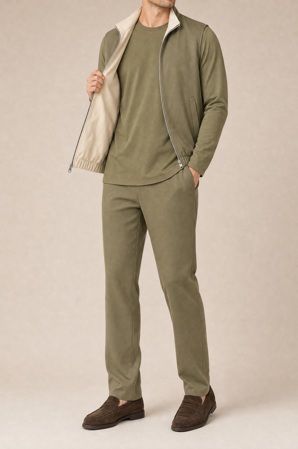 Milano Reverso Autumn Set Total Oliva Long Sleeve front