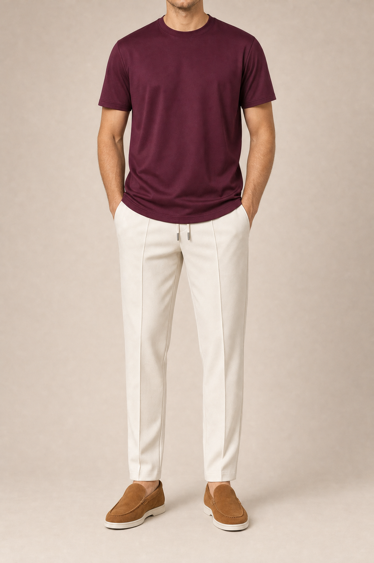 Puro Supima Mercer Tee Bordeaux - front