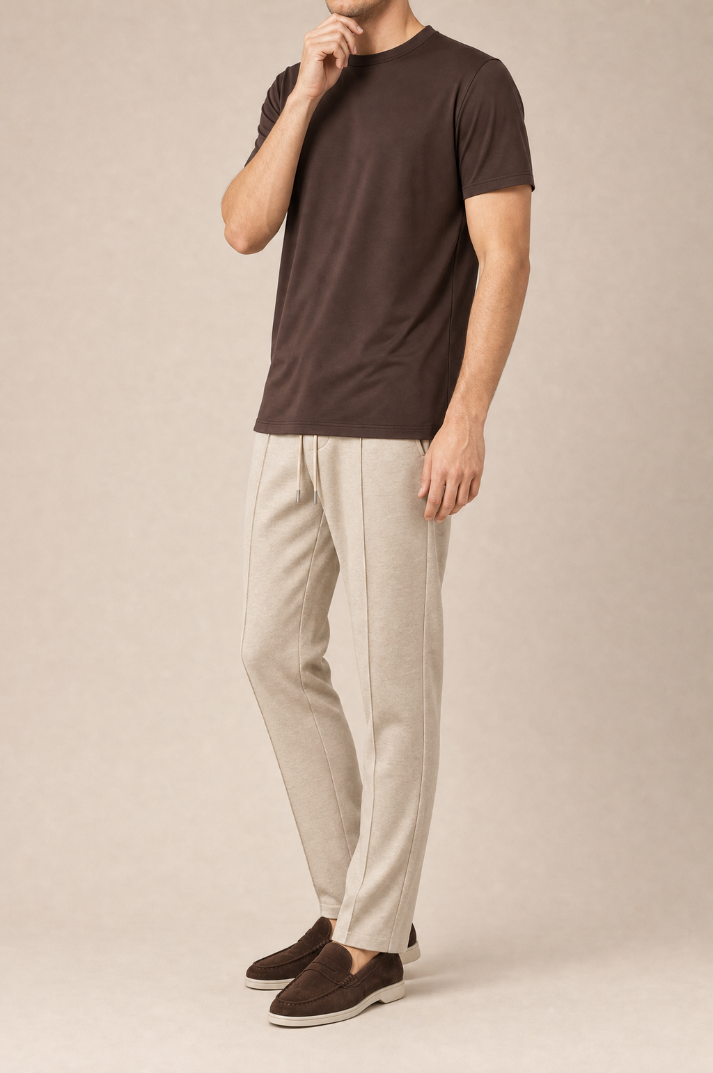 Puro Supima Mercer Tee Marrone - front