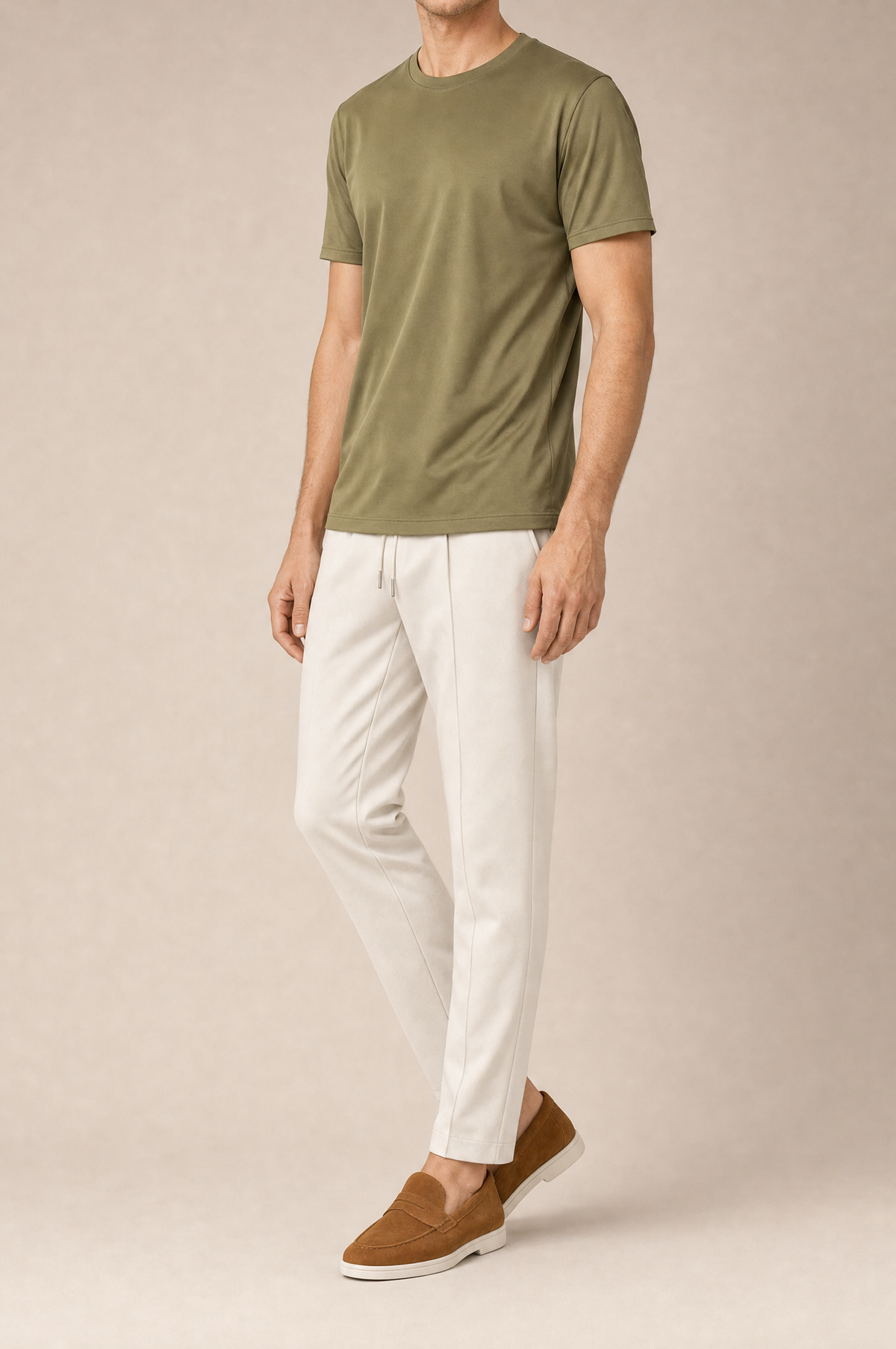 Puro Supima Mercer Tee Oliva - front