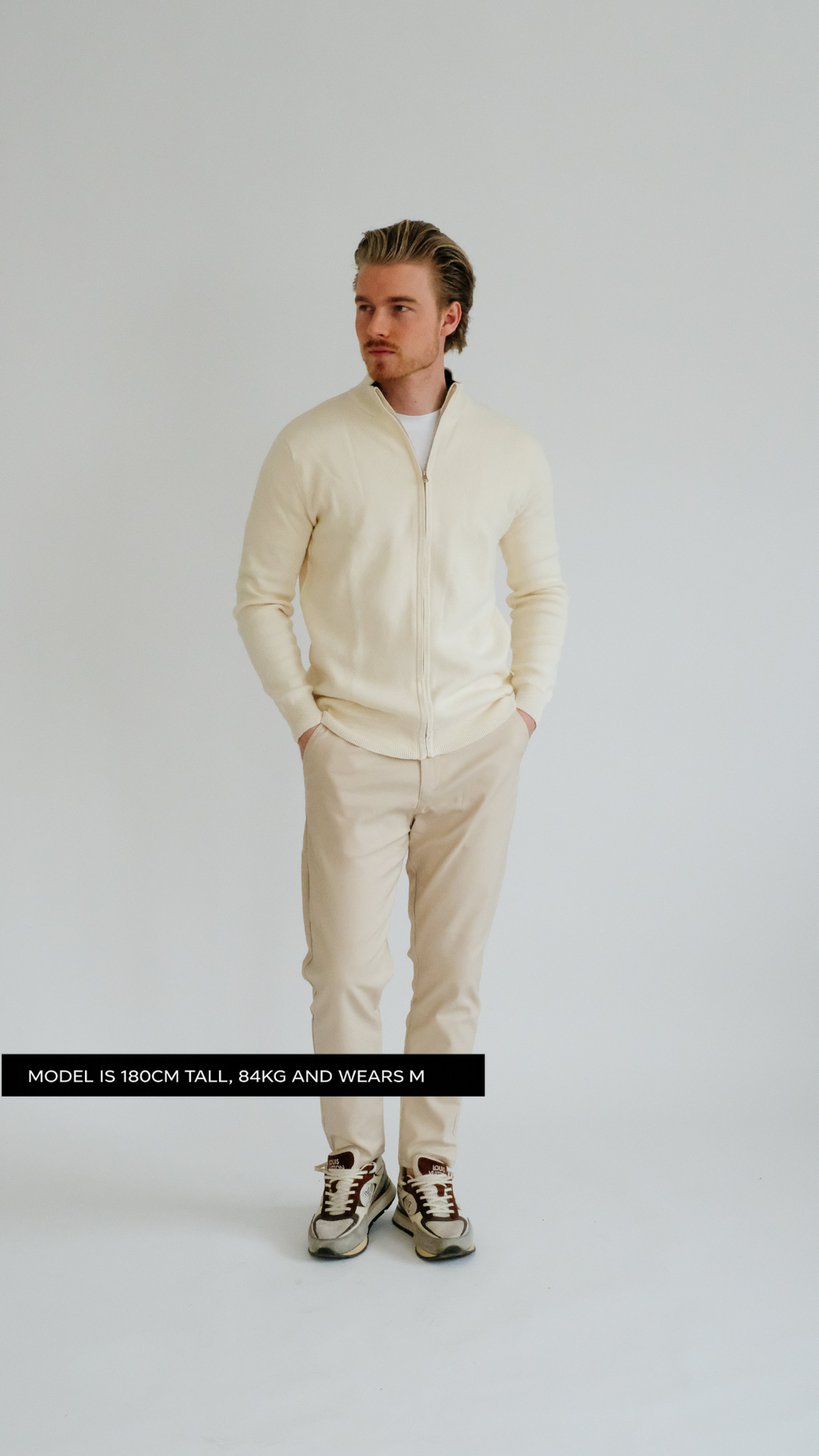 MILANO GEBREID VEST - BEIGE