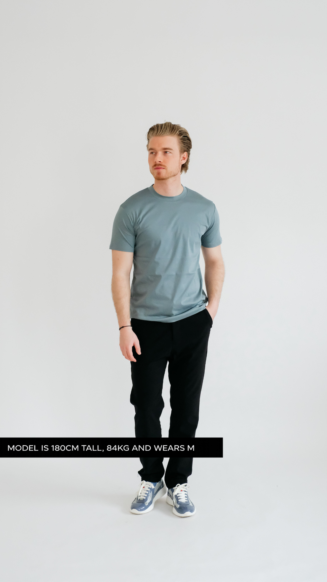 PURO SUPIMA MERCER TEE - GRAY BLUE