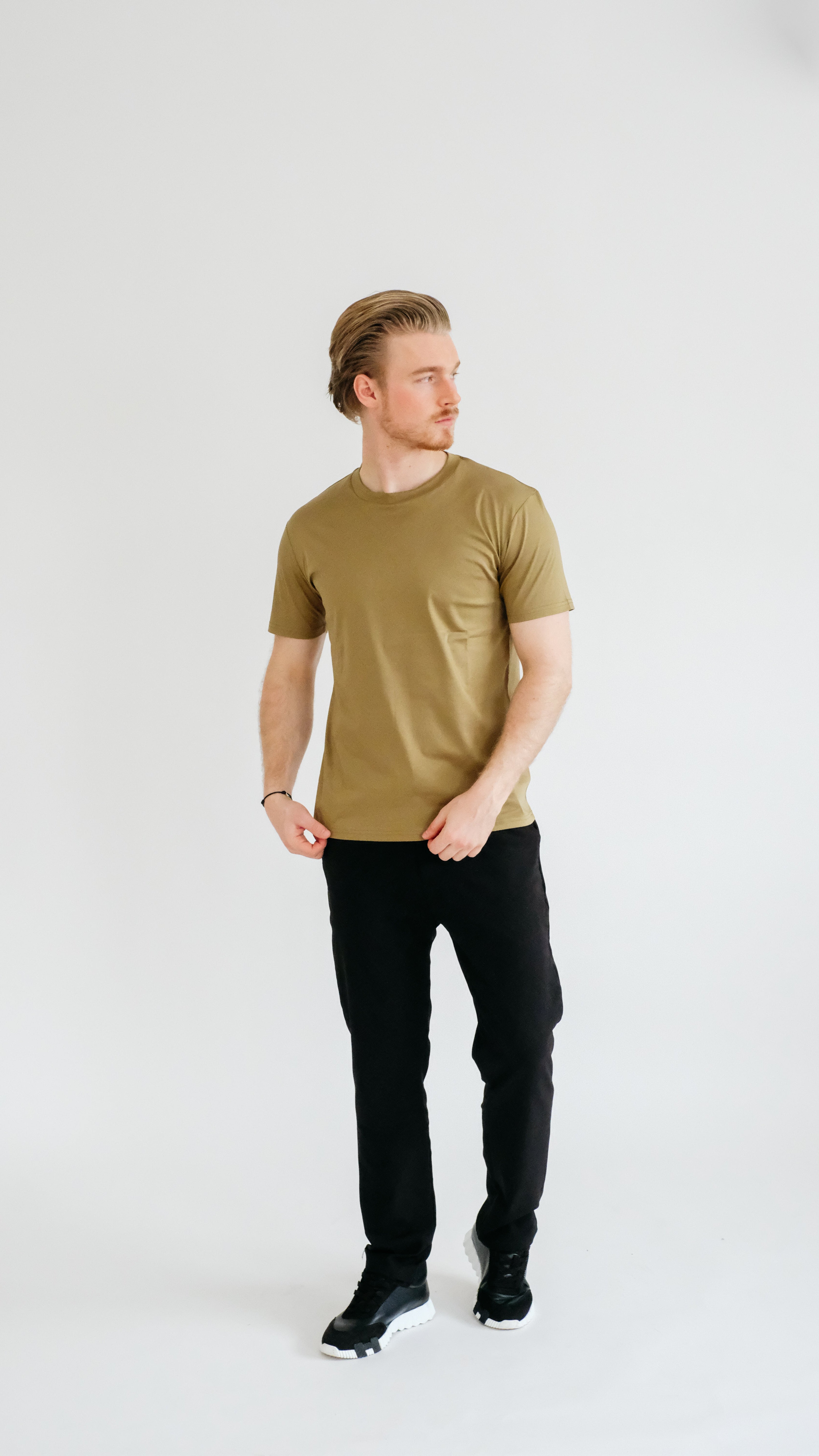 PURO SUPIMA MERCER TEE - OLIVE GREEN