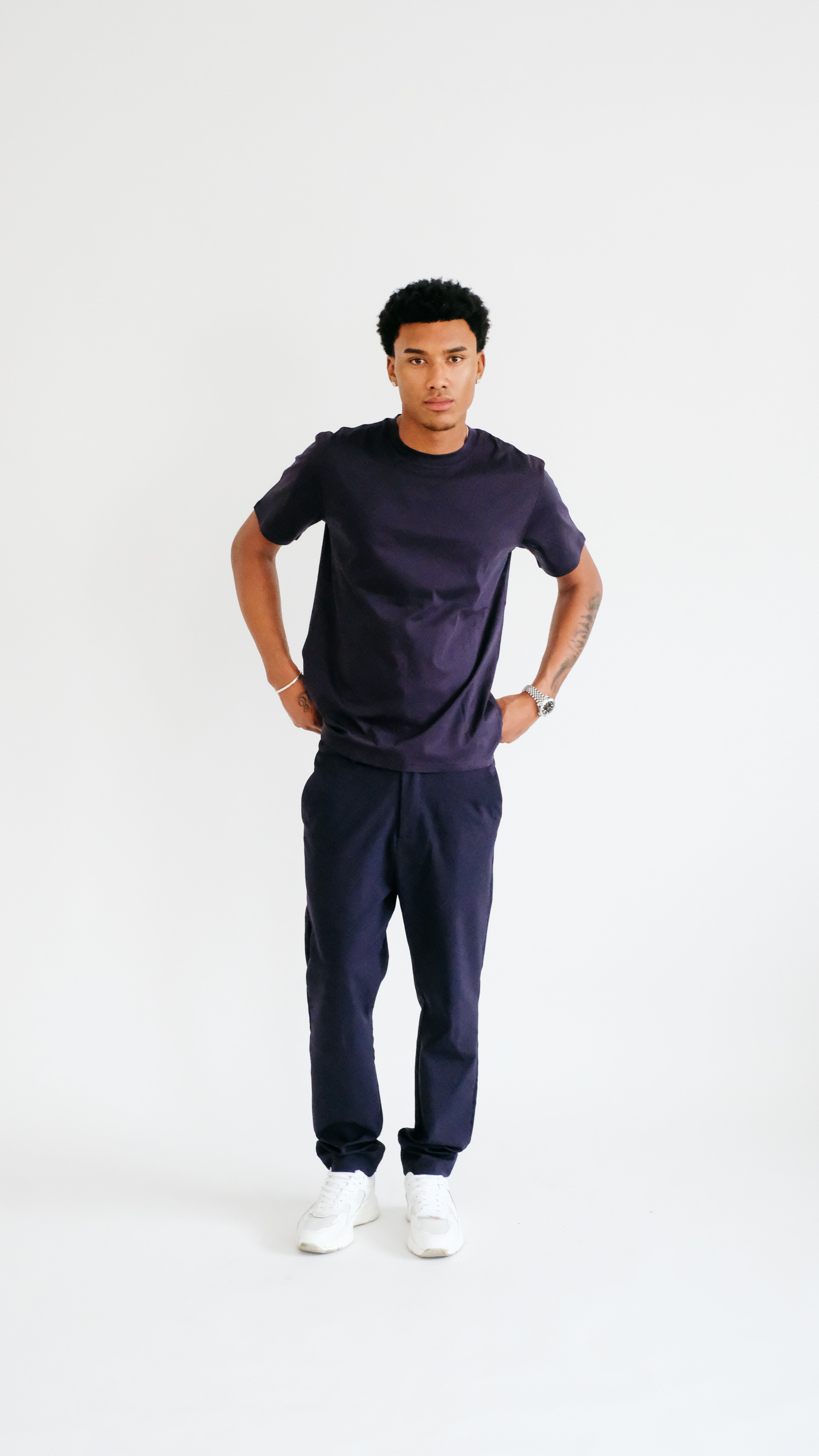 PURO SUPIMA MERCER TEE - NAVY