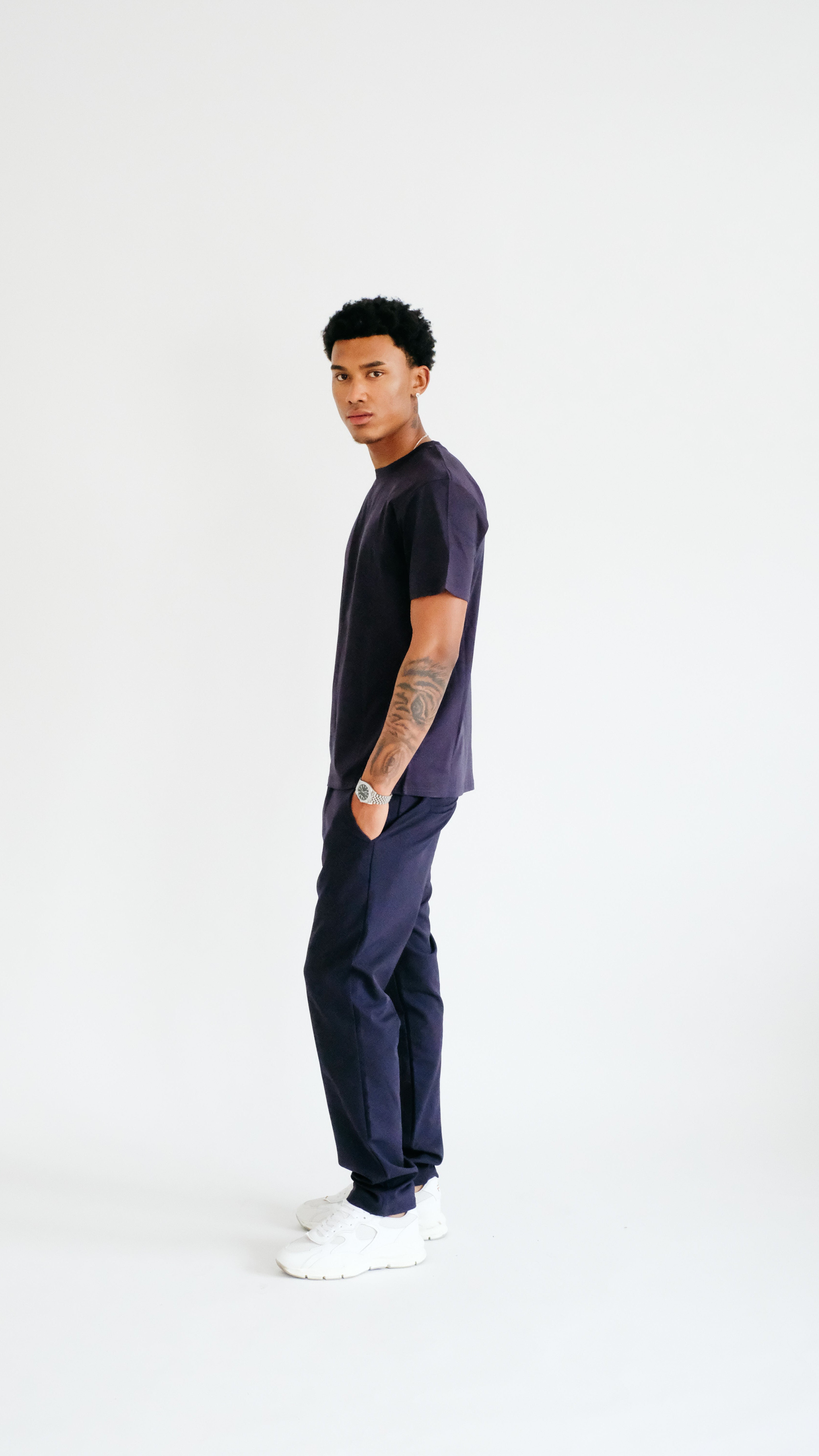 PURO SUPIMA MERCER TEE - NAVY