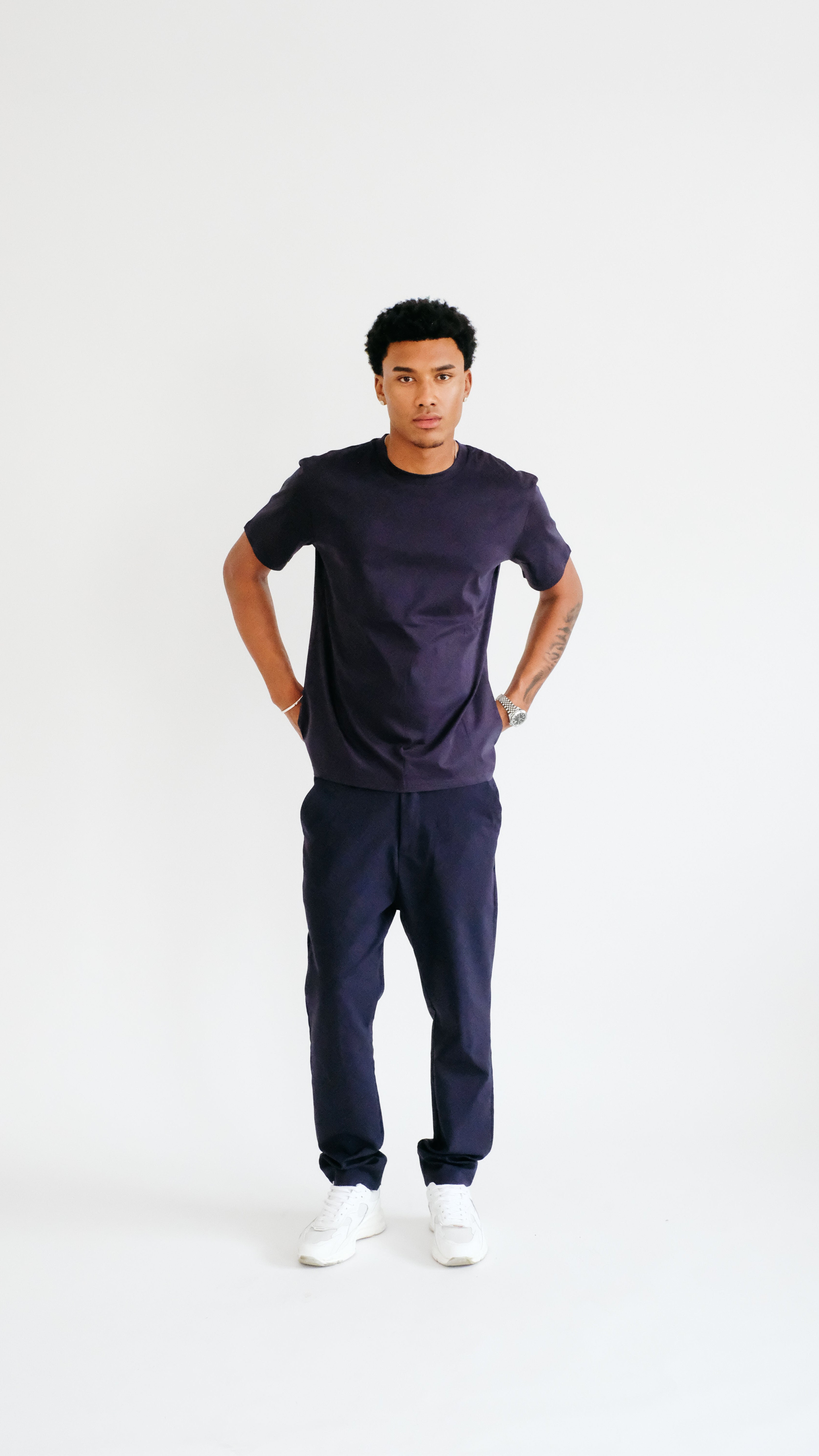 PURO SUPIMA MERCER TEE - NAVY