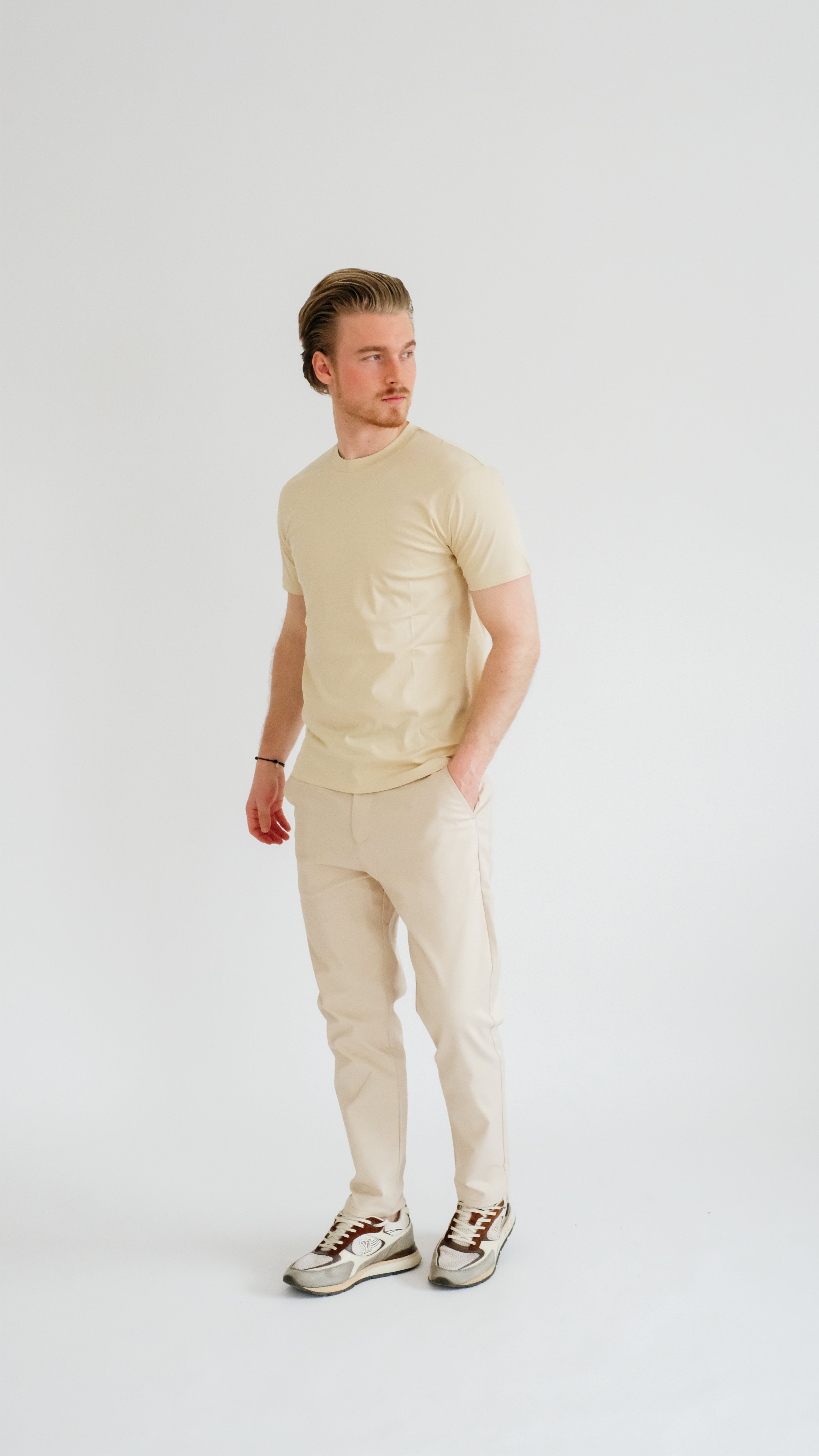 PURO SUPIMA MERCER TEE - LIGHT KHAKI