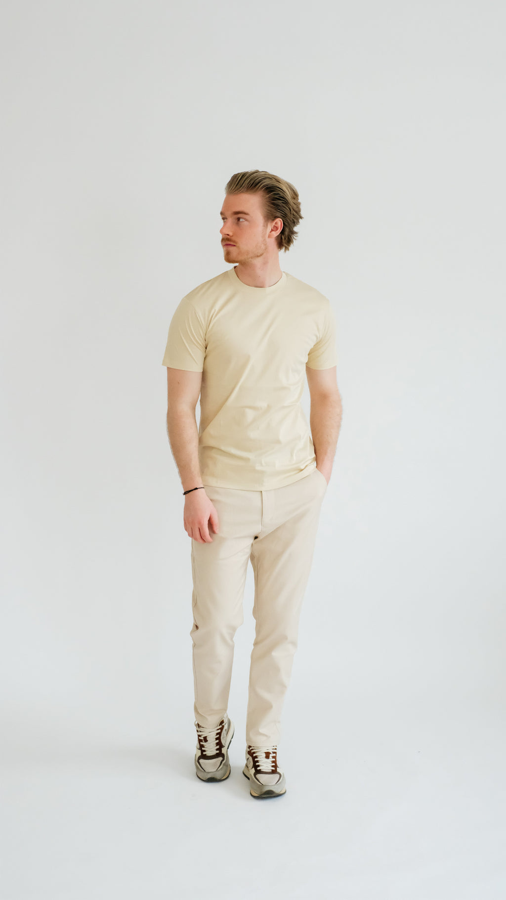 PURO SUPIMA MERCER TEE - LIGHT KHAKI