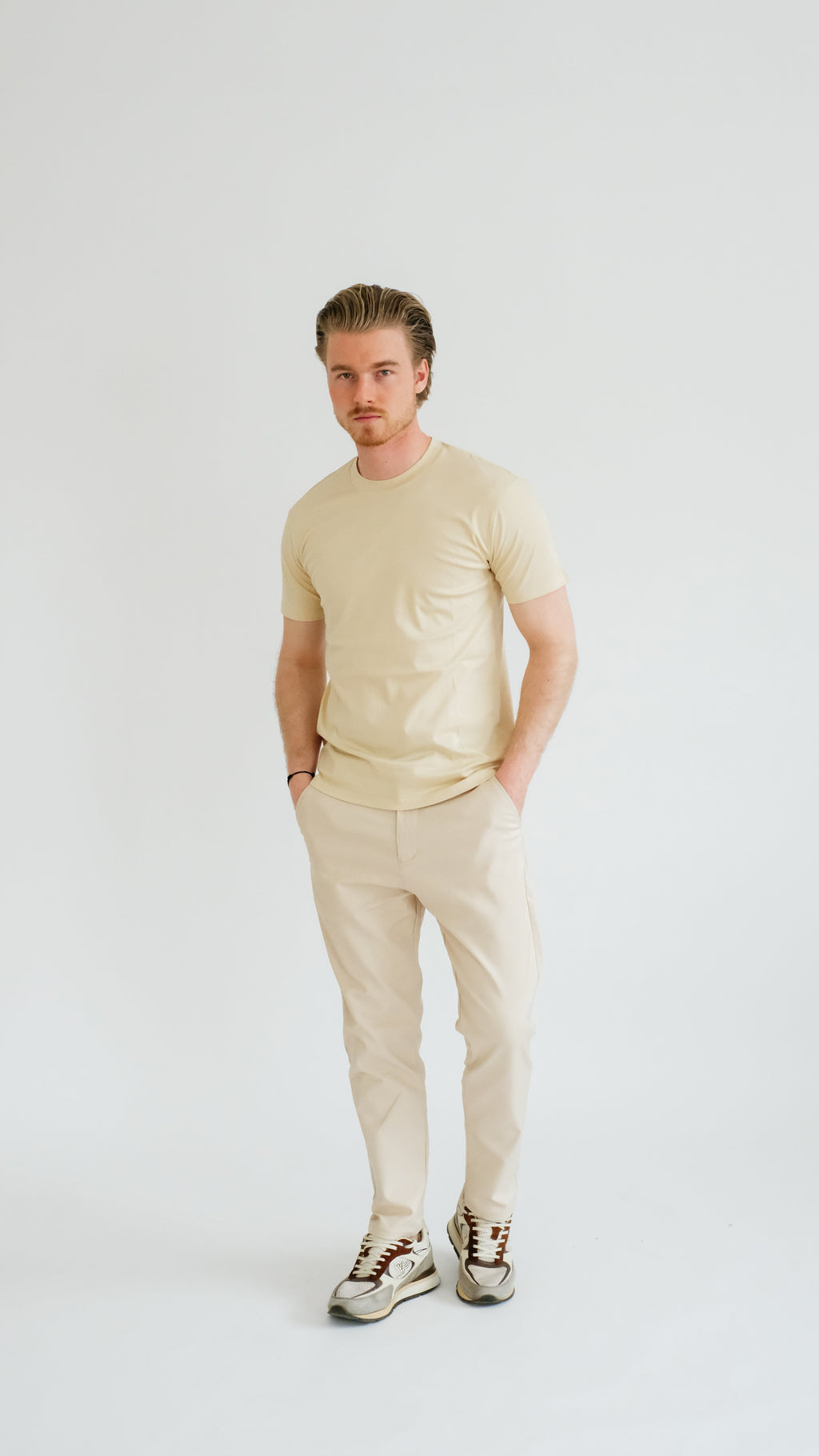 PURO SUPIMA MERCER TEE - LIGHT KHAKI