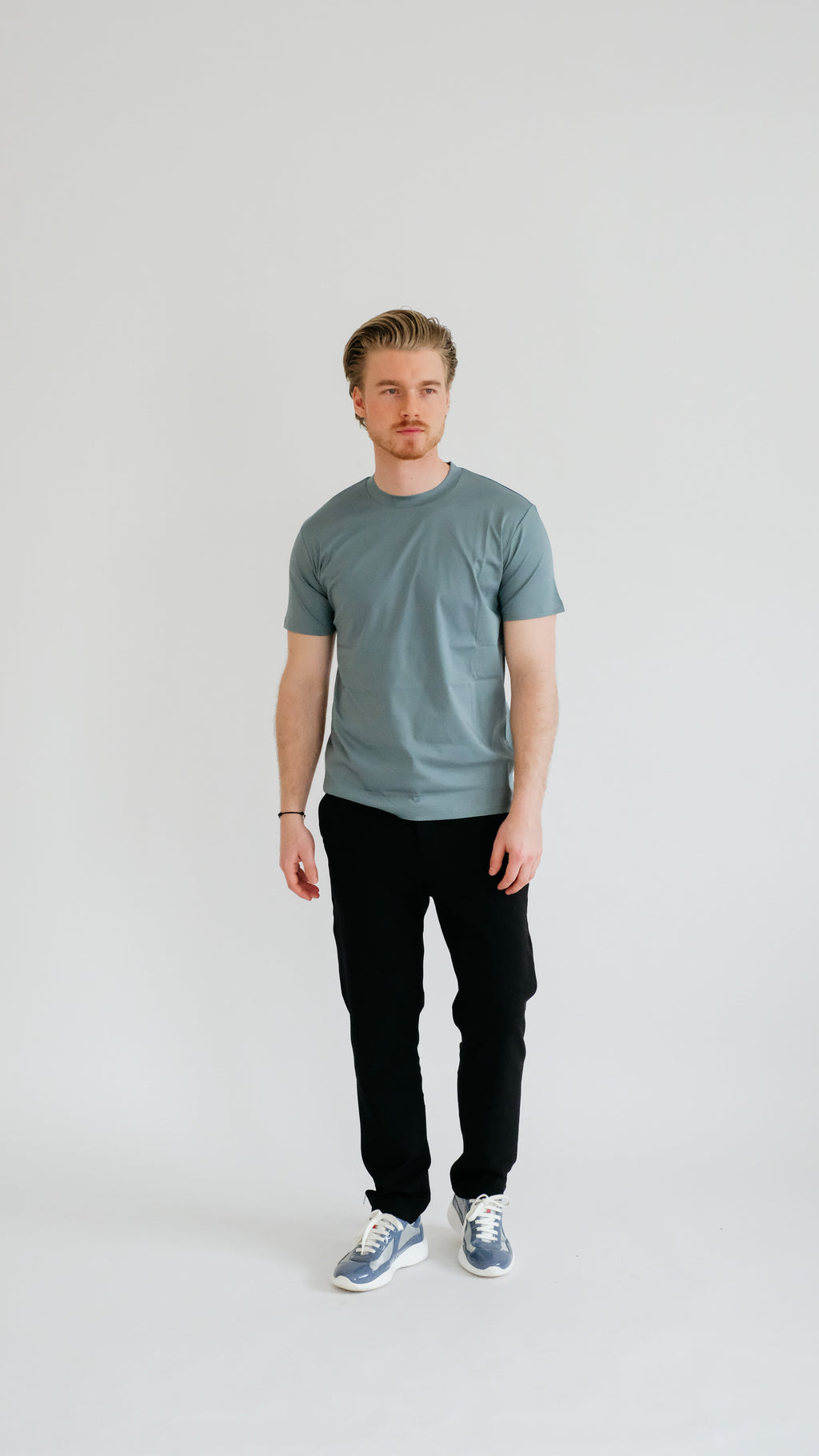 PURO SUPIMA MERCER T-SHIRT - GRIJS-BLAUW