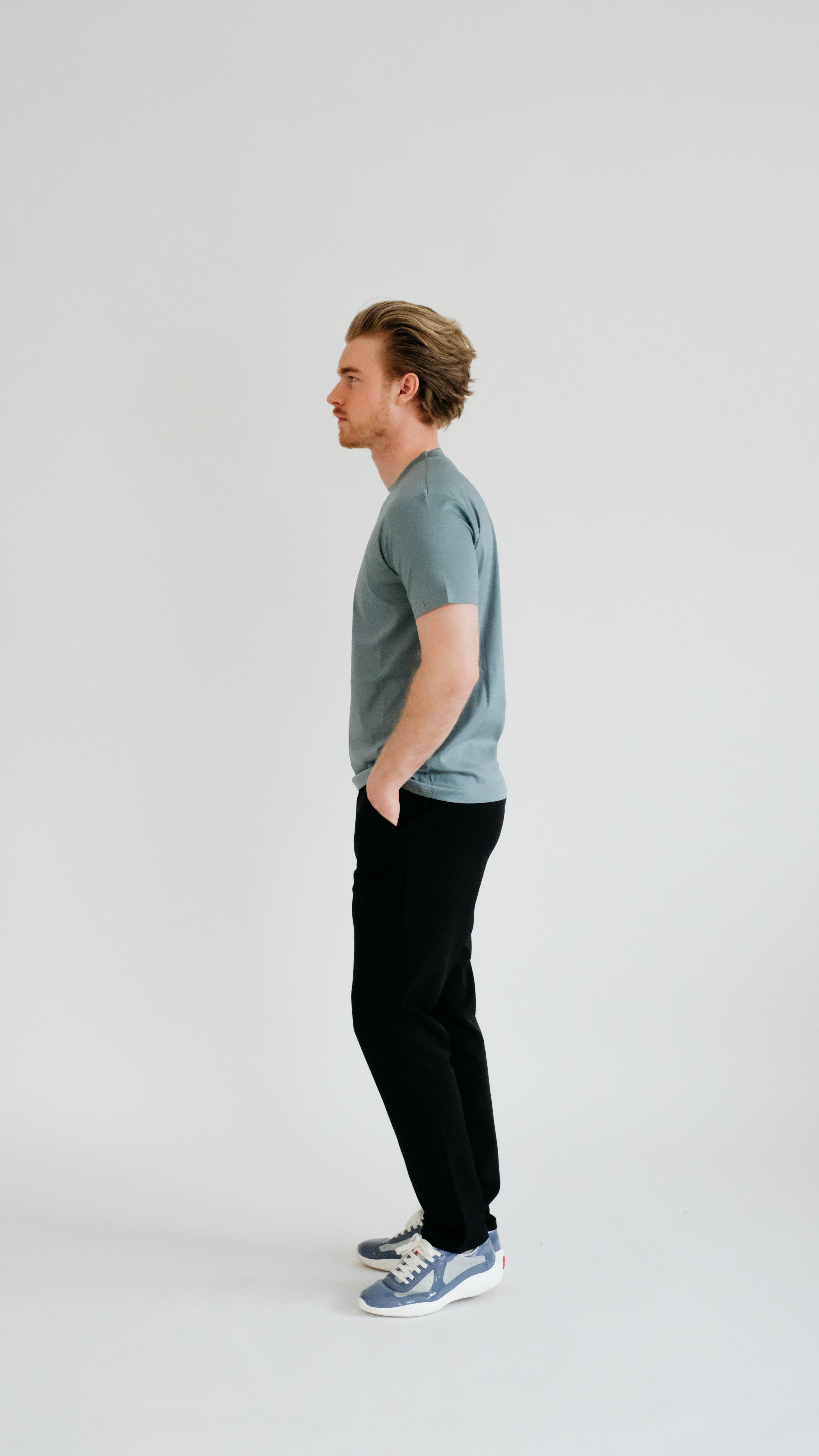 PURO SUPIMA MERCER TEE - GRAY BLUE