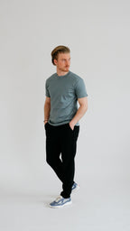 PURO SUPIMA MERCER T-SHIRT - GRIJS-BLAUW