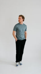 PURO SUPIMA MERCER T-SHIRT - GRIJS-BLAUW