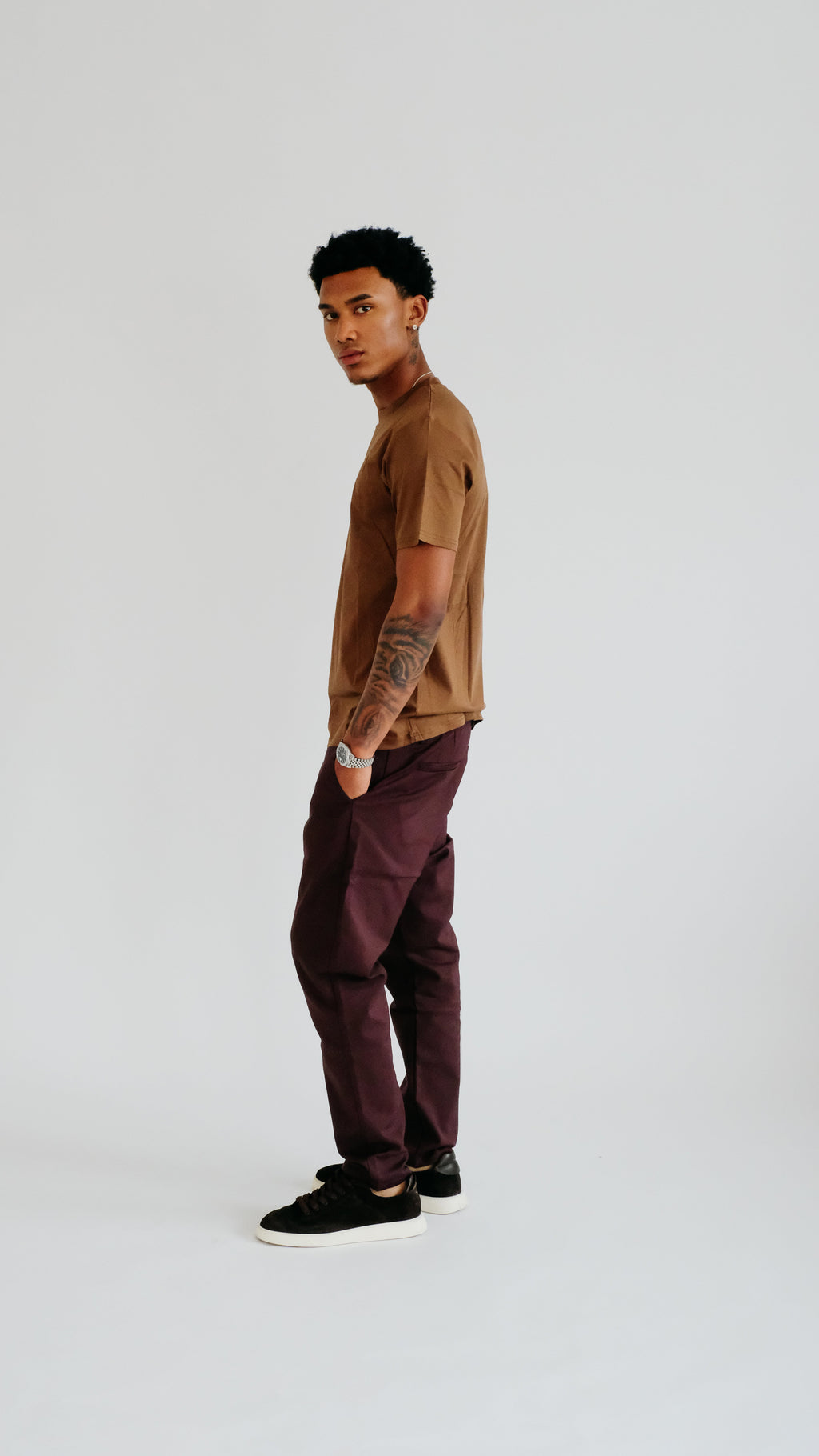 PURO SUPIMA MERCER TEE - BROWN