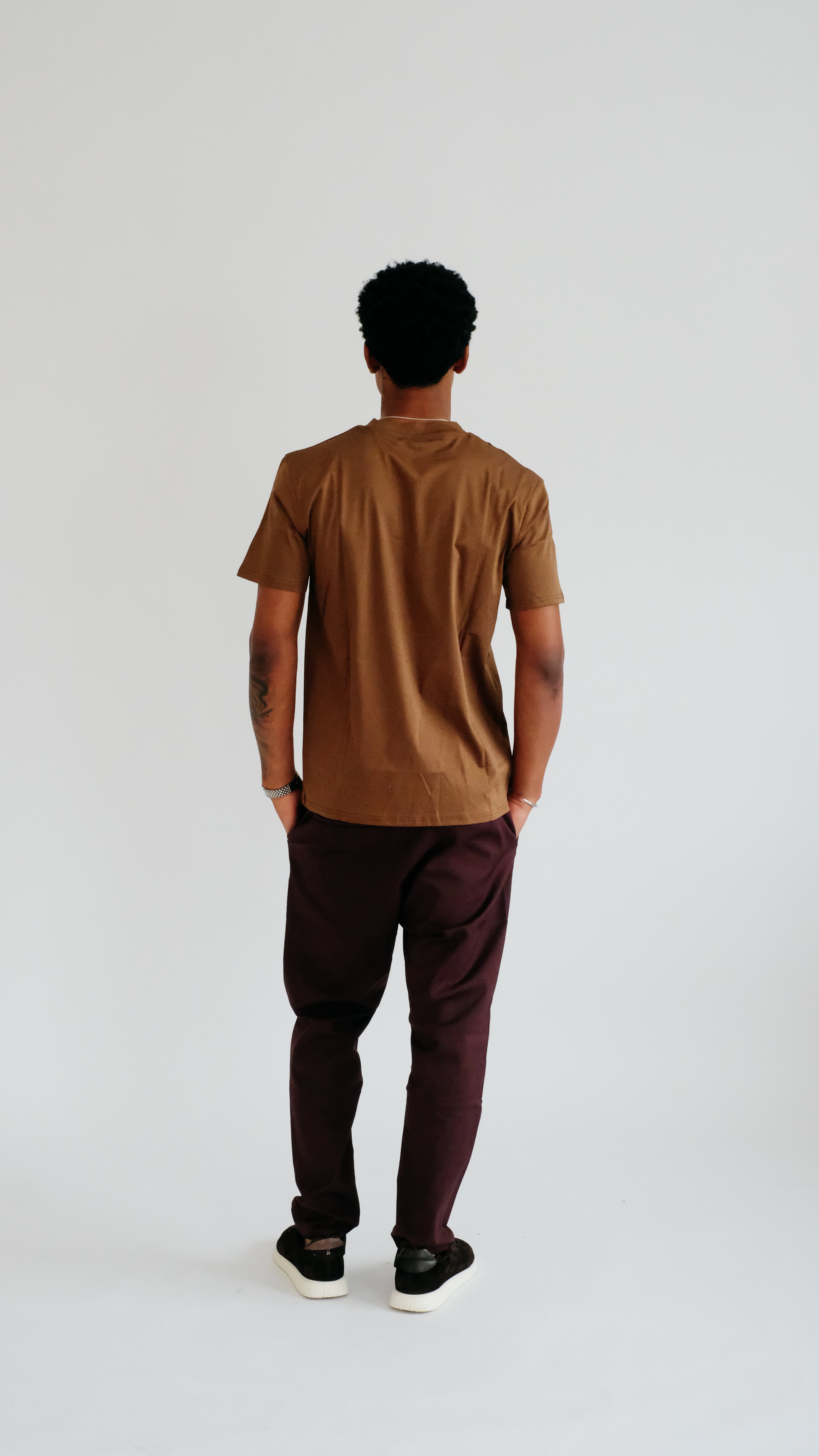 PURO SUPIMA MERCER TEE - BROWN