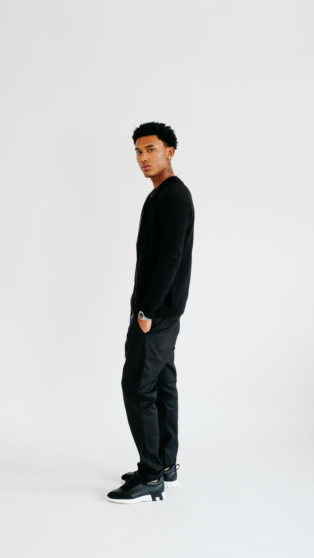 MILANO GEBREID VEST - ZWART