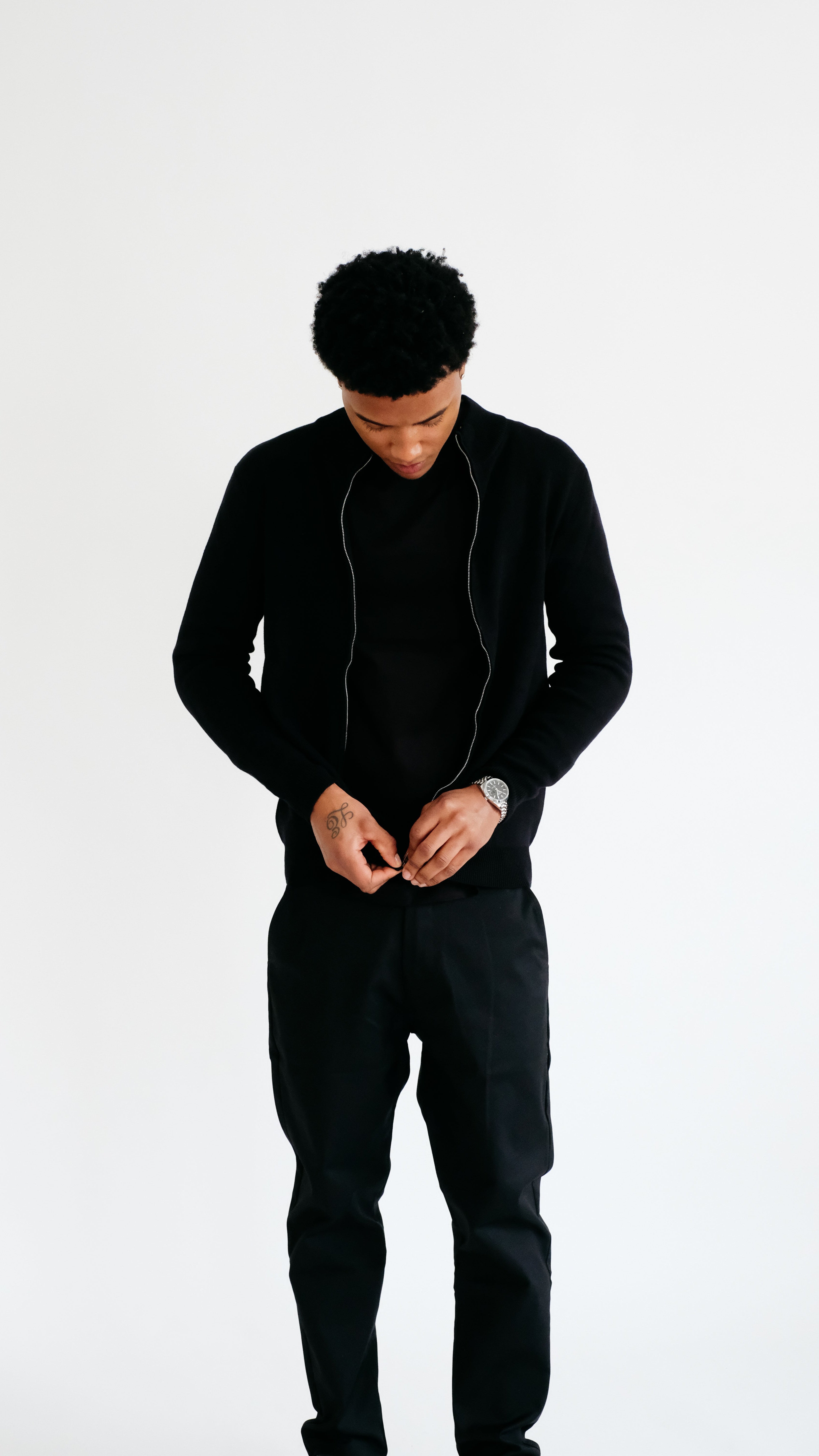 MILANO GEBREID VEST - ZWART